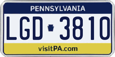 PA license plate LGD3810