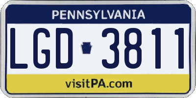 PA license plate LGD3811