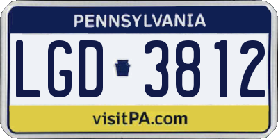 PA license plate LGD3812