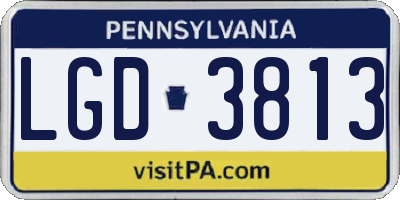 PA license plate LGD3813
