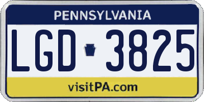 PA license plate LGD3825