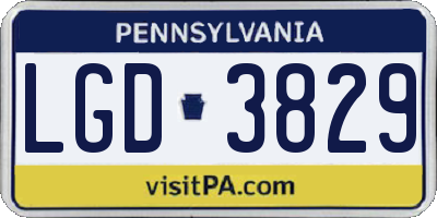 PA license plate LGD3829