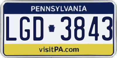 PA license plate LGD3843