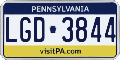 PA license plate LGD3844