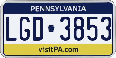 PA license plate LGD3853
