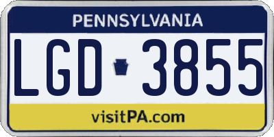 PA license plate LGD3855