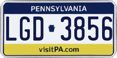 PA license plate LGD3856