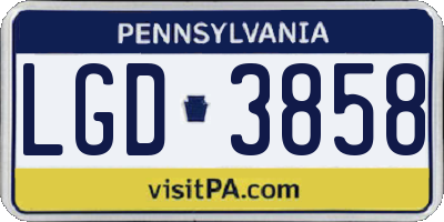 PA license plate LGD3858