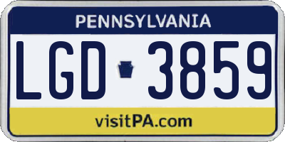 PA license plate LGD3859