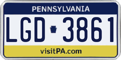 PA license plate LGD3861