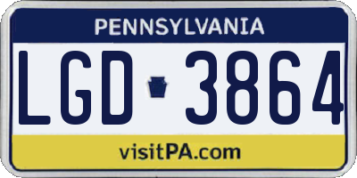 PA license plate LGD3864
