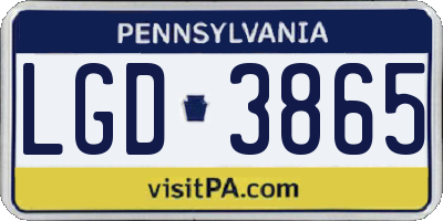 PA license plate LGD3865