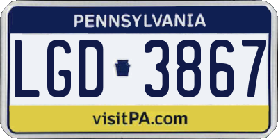 PA license plate LGD3867