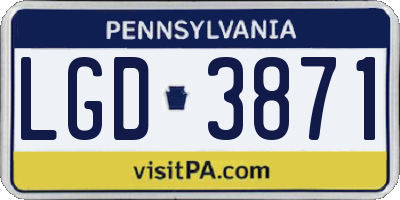 PA license plate LGD3871