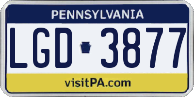 PA license plate LGD3877