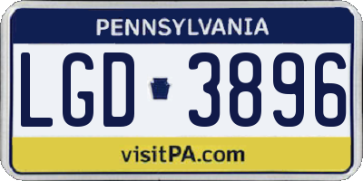 PA license plate LGD3896