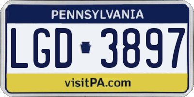 PA license plate LGD3897
