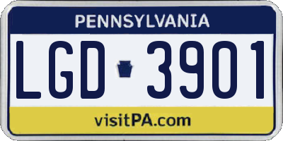 PA license plate LGD3901