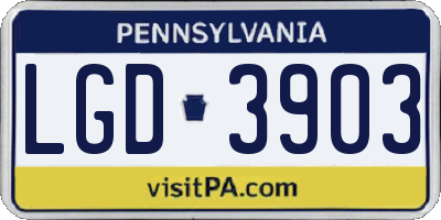 PA license plate LGD3903