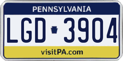PA license plate LGD3904