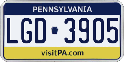 PA license plate LGD3905