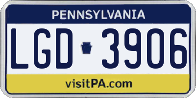 PA license plate LGD3906