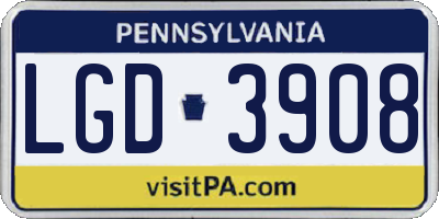 PA license plate LGD3908