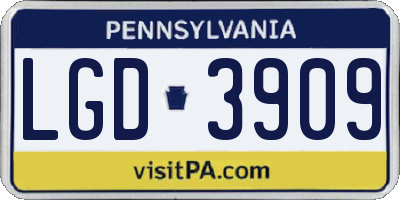 PA license plate LGD3909