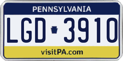 PA license plate LGD3910