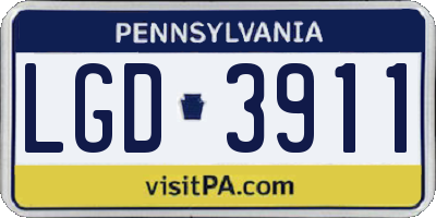 PA license plate LGD3911