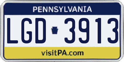 PA license plate LGD3913