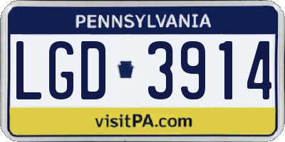 PA license plate LGD3914