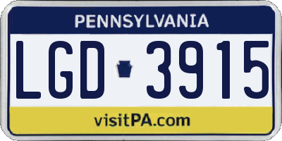 PA license plate LGD3915