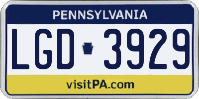 PA license plate LGD3929