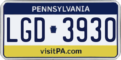 PA license plate LGD3930
