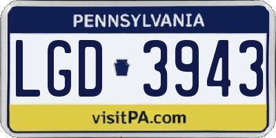 PA license plate LGD3943
