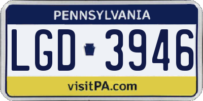 PA license plate LGD3946