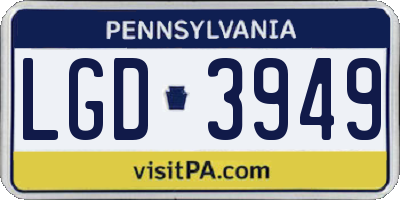 PA license plate LGD3949