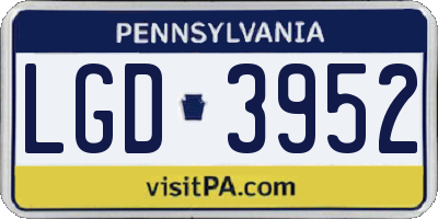 PA license plate LGD3952
