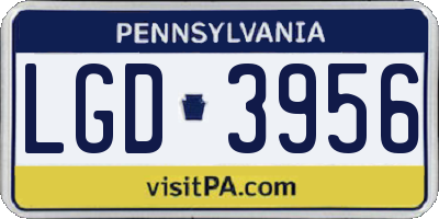 PA license plate LGD3956