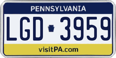 PA license plate LGD3959