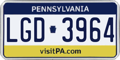PA license plate LGD3964