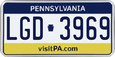 PA license plate LGD3969
