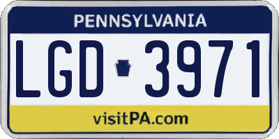 PA license plate LGD3971