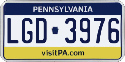 PA license plate LGD3976
