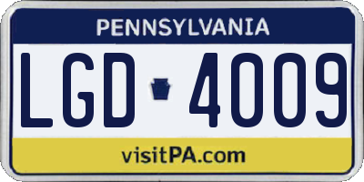 PA license plate LGD4009
