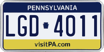 PA license plate LGD4011
