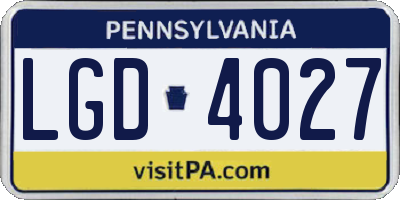 PA license plate LGD4027