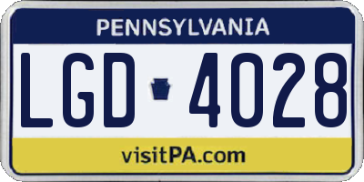 PA license plate LGD4028