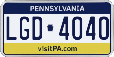PA license plate LGD4040